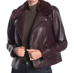1. State Moto Jacket Oxblood Maroon Burgundy Wine